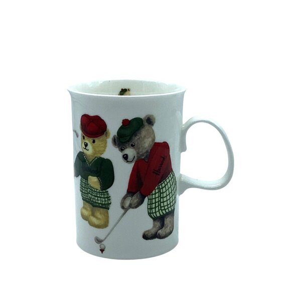 Harrods Teddy Bear Golf Themed Fine Bone China Mug Made in England 4" - Picture 3 of 7